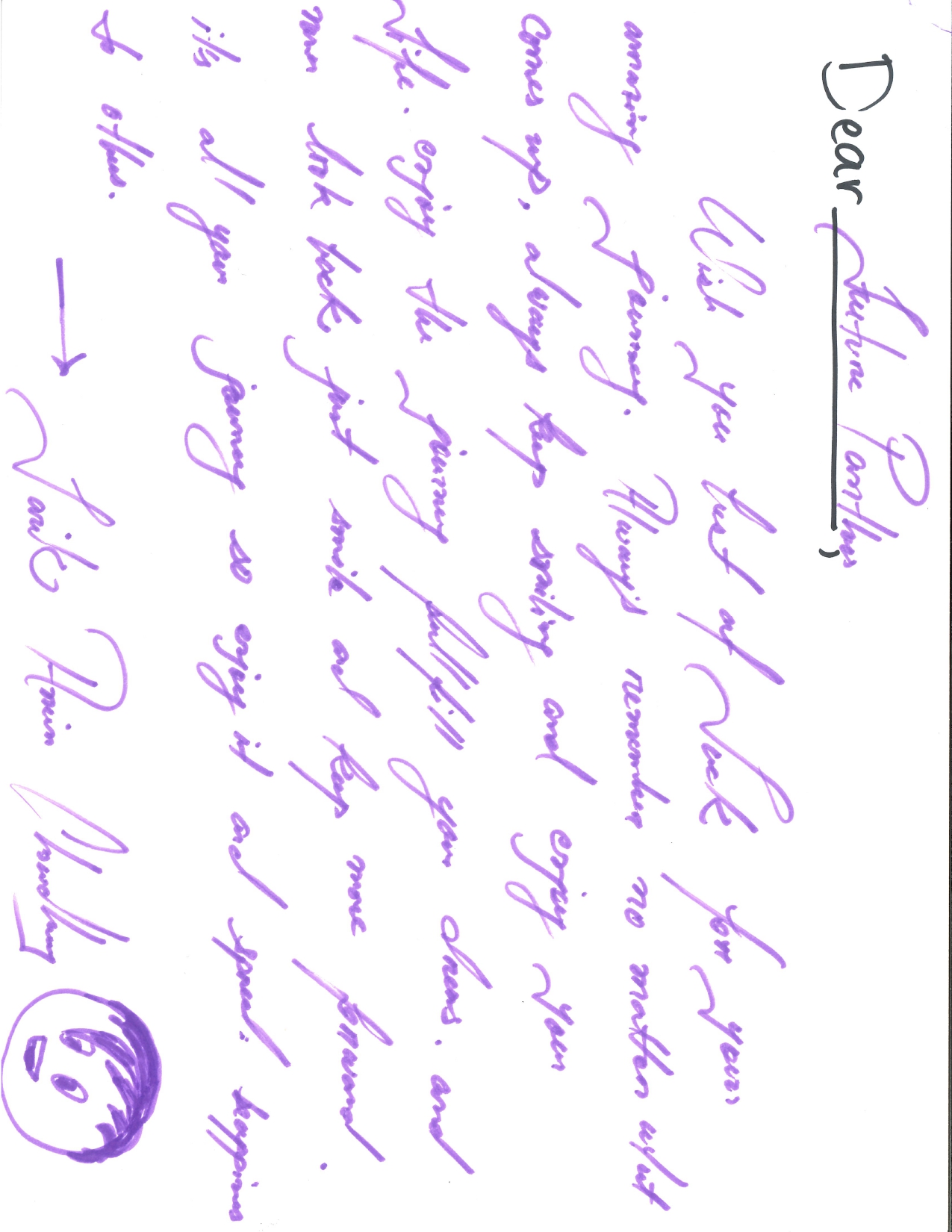 Tarik letter to future students