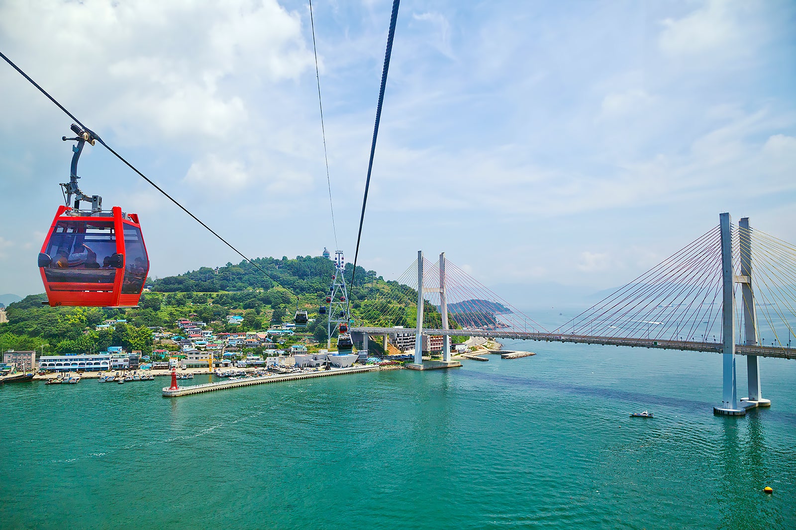 Yeosu cable cars, river