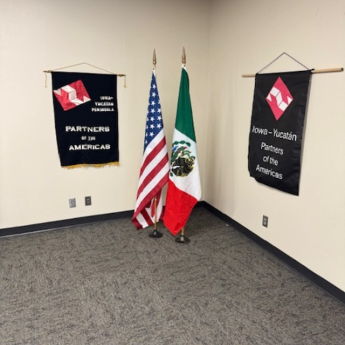 Mexico and American Flag as representation of the partnership