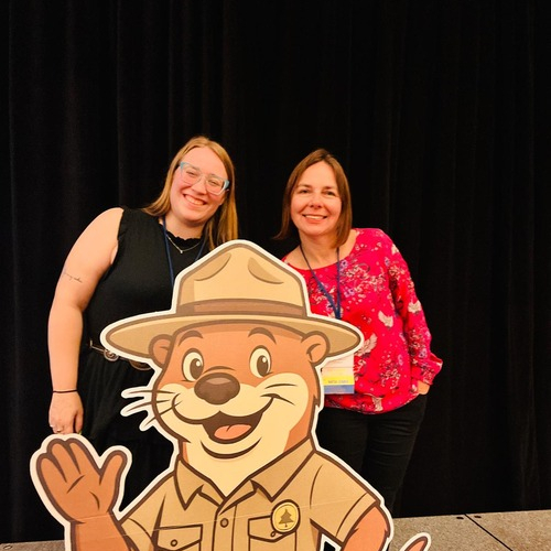 Edyta and Ava with the Regions Mascot, Ollie! 