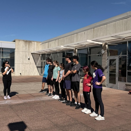 Grace Marin with students