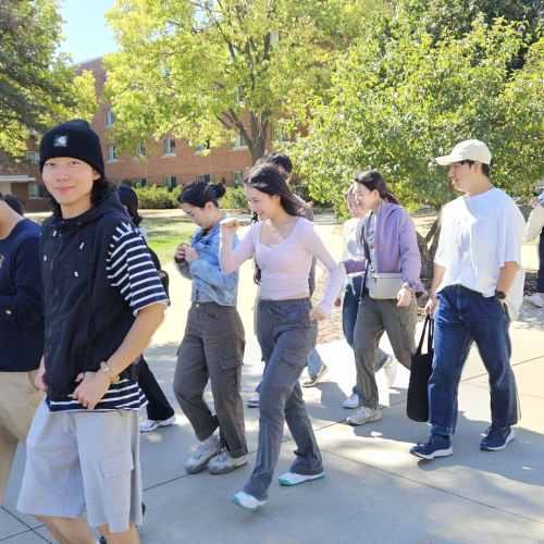 Students on their way to lunch! 